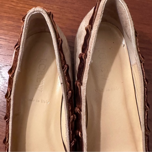 J. Crew Suede Ballet Flats with Velvet Bow Trim Size 7.5 - Picture 4 of 6